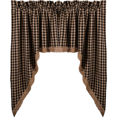 Black Nutmeg Heritage House Lace Swag Lined SW159011 - The Fox Decor
